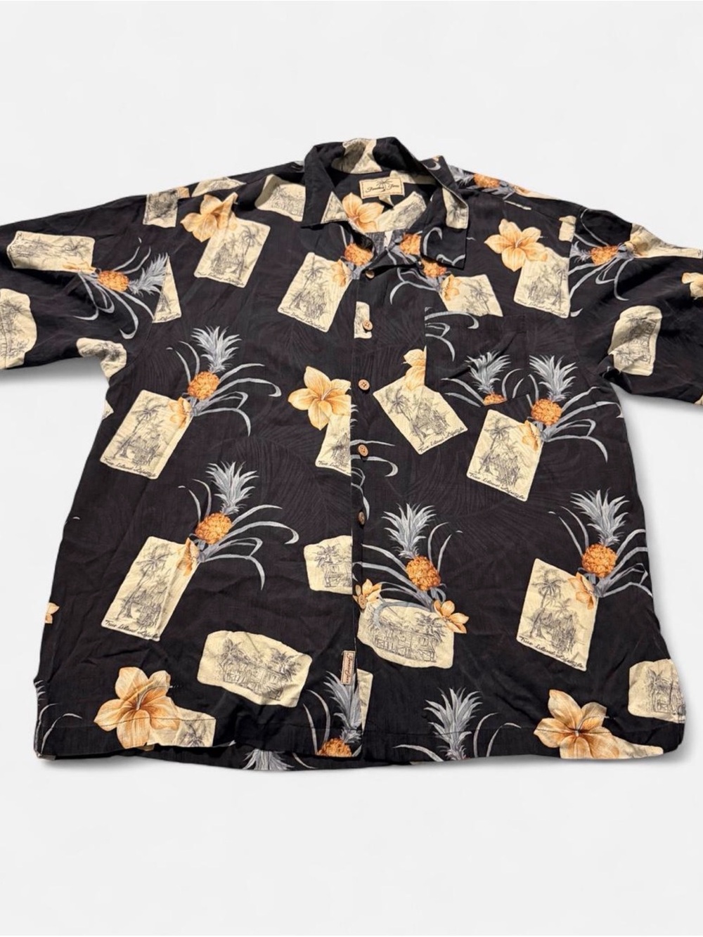 Jamaica Jaxx 100% Silk Hawaiian Shirt Men 2XL Back Floral Beach Casual Vacation